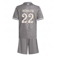 Fotbalové Dres Real Madrid Antonio Rudiger #22 Dětské Alternativní 2024-25 Krátký Rukáv (+ trenýrky)